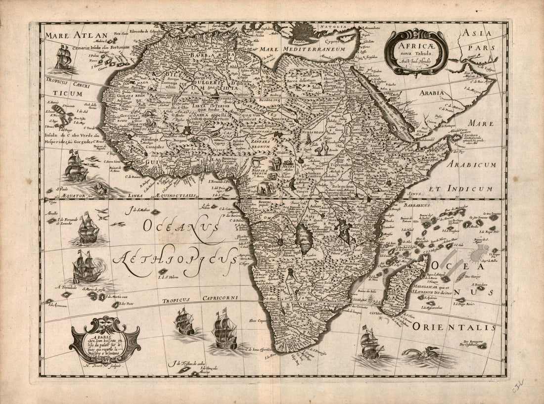 This old map of Africae Nova Tabula from 1640 was created by Jean Boisseau, Jodocus Hondius, H. (Hugues) Picart in 1640