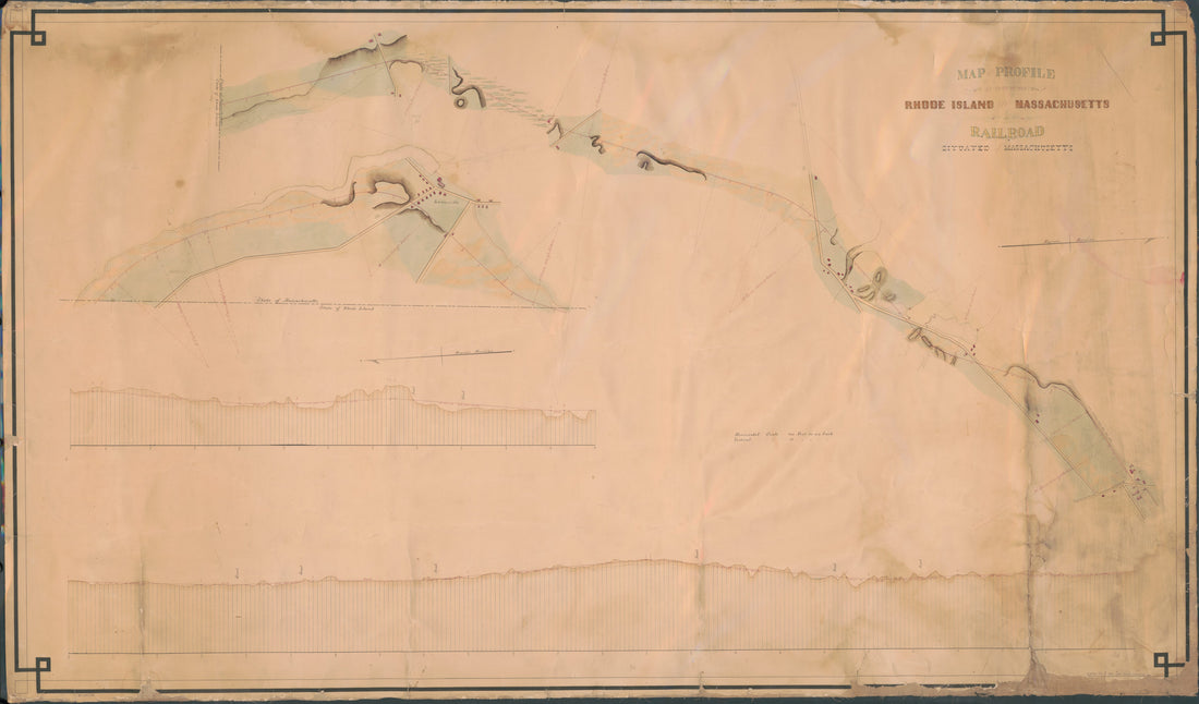 This old map of Map and Profile of Part of the Rhode Island and Massachusetts Railroad Situated In Massachusetts from 1850 was created by  in 1850