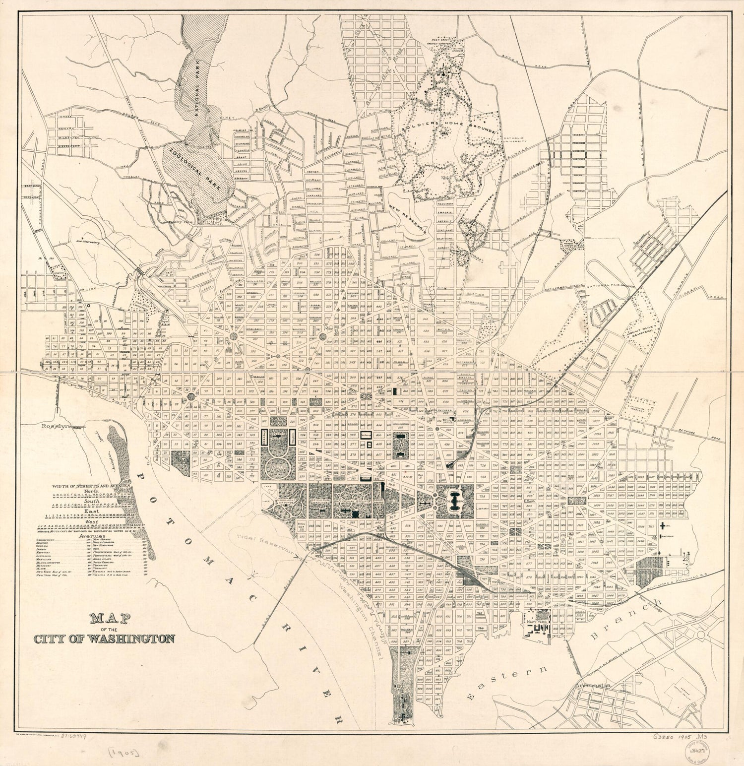 This old map of Map of the City of Washington from 1905 was created by  Norris Peters Co in 1905