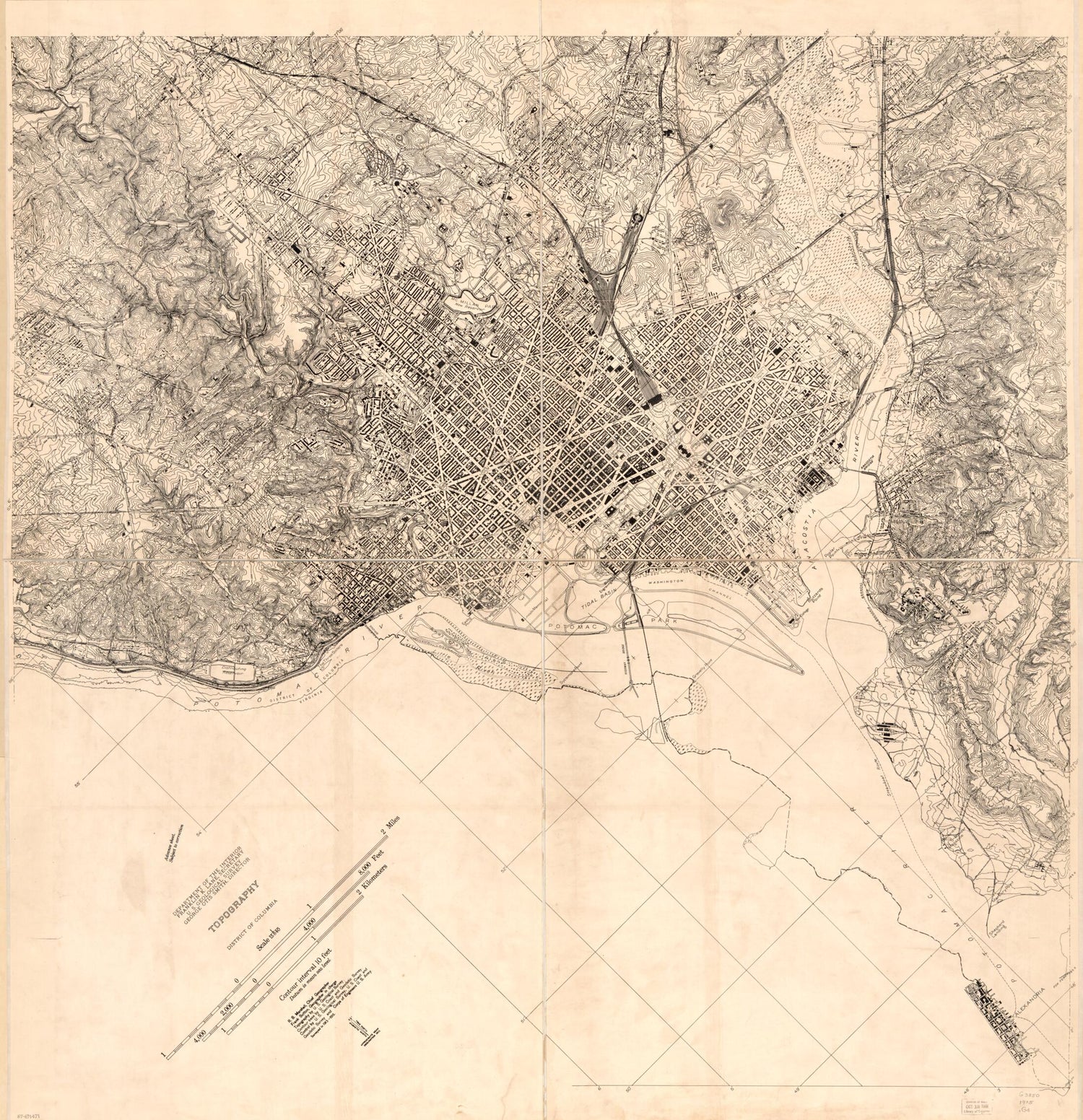 This old map of Topography, District of Columbia from 1915 was created by  Geological Survey (U.S.), R. B. (Robert Bradford) Marshall, Frank Sutton,  U.S. Coast and Geodetic Survey in 1915