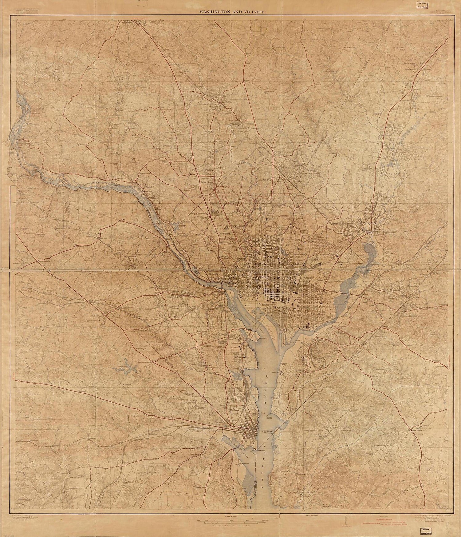 This old map of Washington and Vicinity, Maryland, District of Columbia, Virginia from 1917 was created by  Geological Survey (U.S.), R. B. (Robert Bradford) Marshall, Frank Sutton in 1917