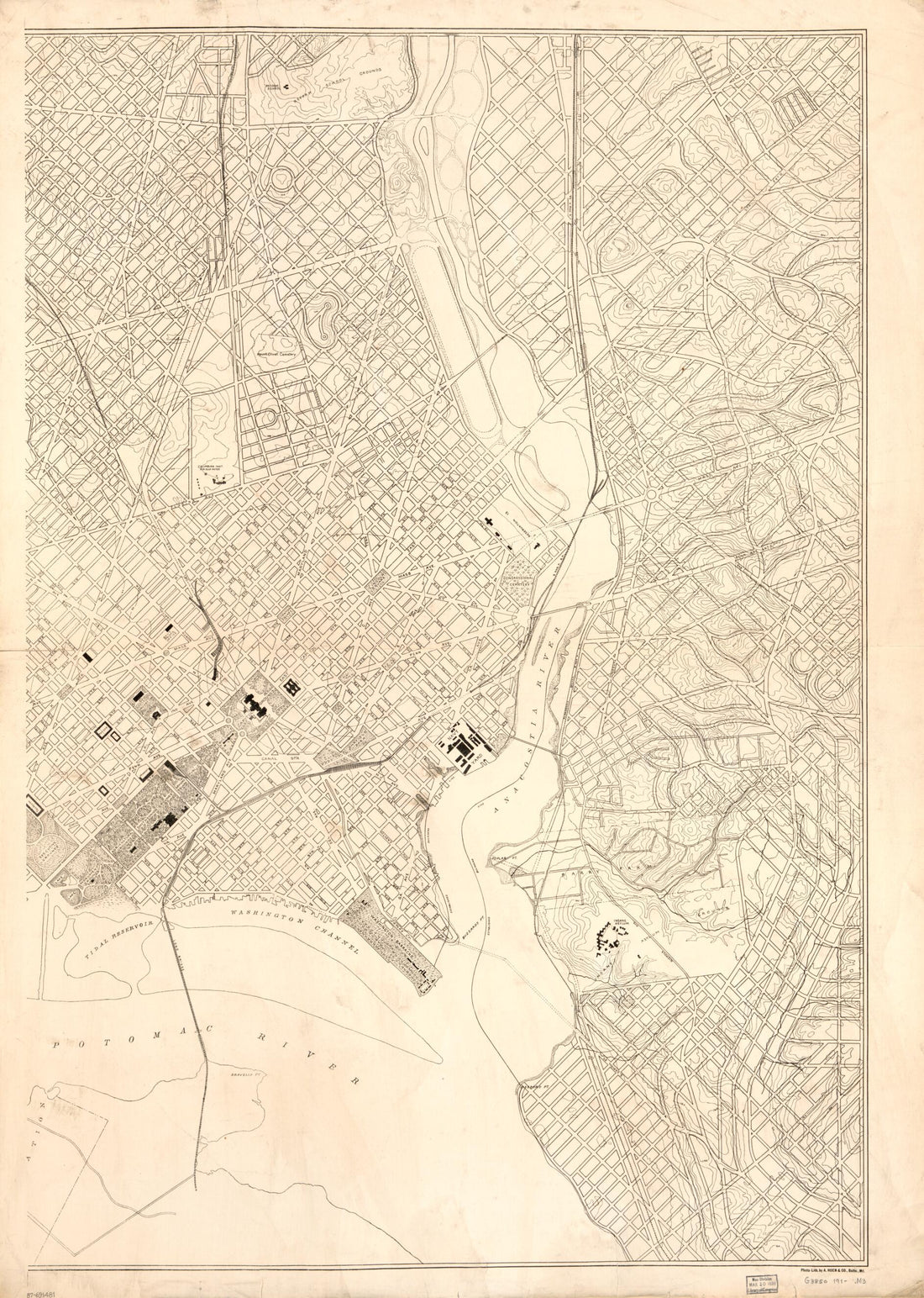 This old map of Map of Washington D.C. from 1910 was created by  A. Hoen &amp; Co in 1910