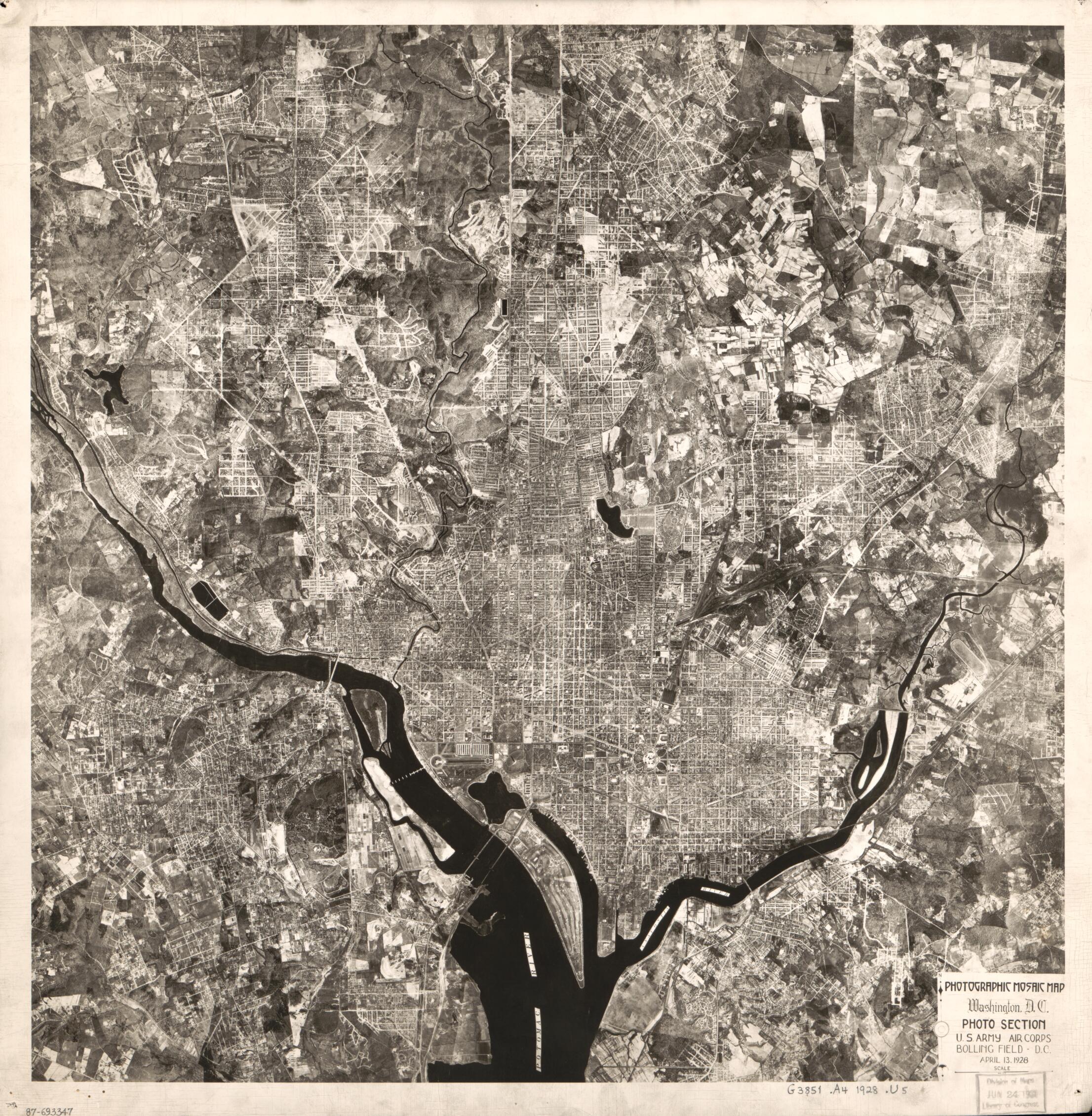 This old map of Photographic Mosaic Map, Washington, D.C from 1928 was created by  United States. Army. Air Corps. Aerial Photo Section No. 3 in 1928