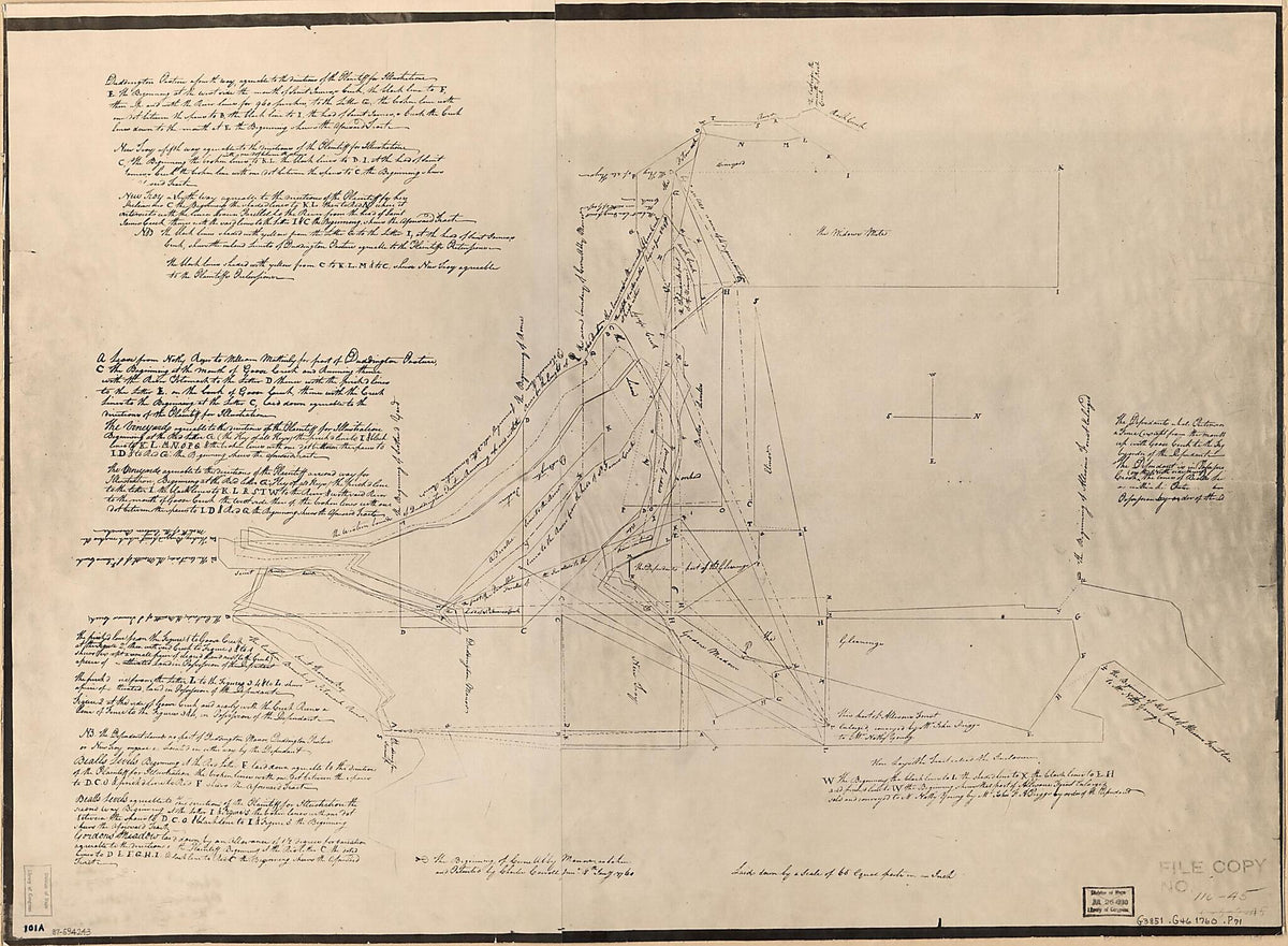 Property Survey of That Part of Prince Georges County, Maryland, Later to Become Central Washington D.C. 1760 by Relic Map Company