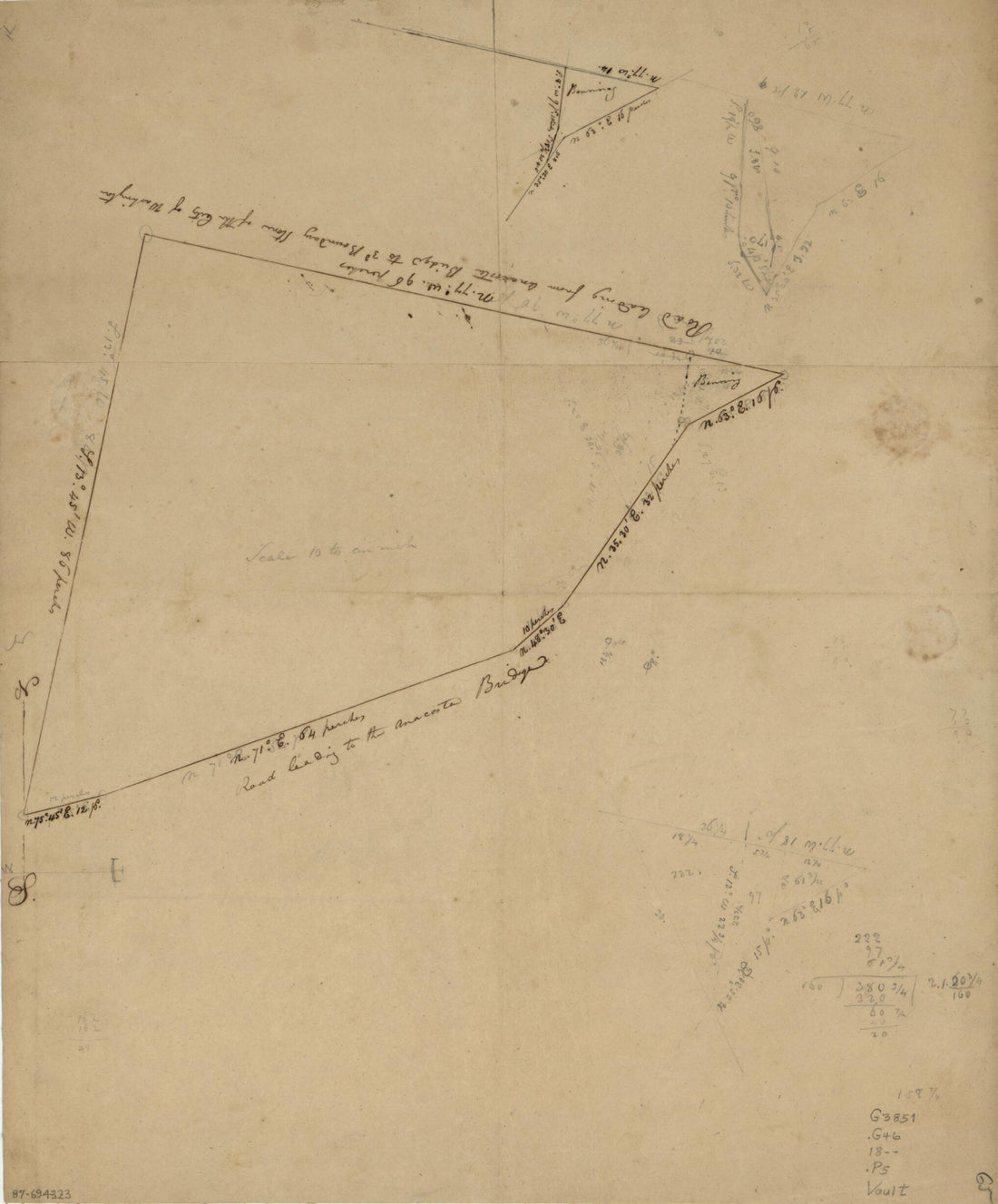 This old map of Plat of Land Lying Between Road to Benning&