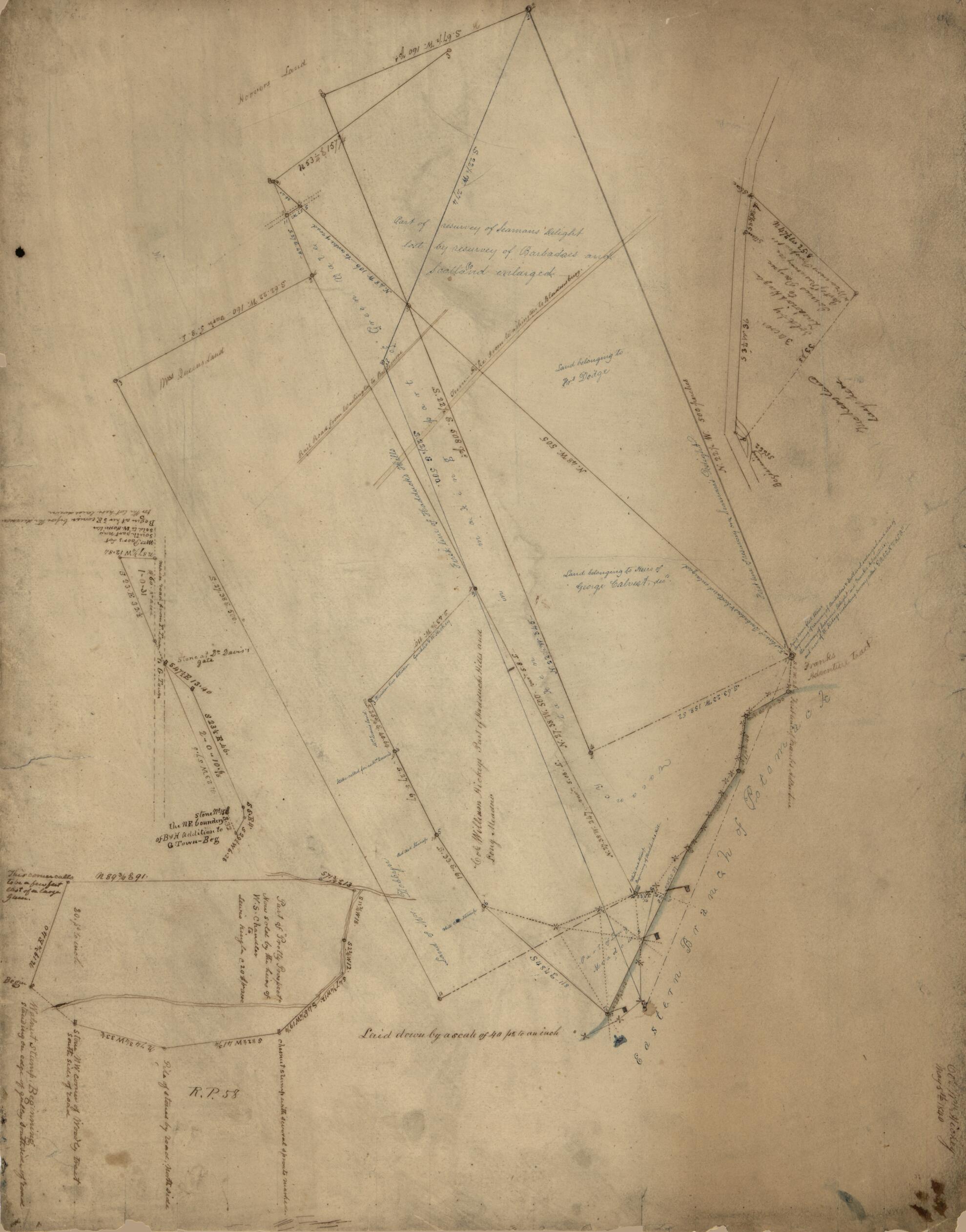 This old map of Cadastral Survey Map of Land Tracts In Washington D.C. Near the Anacostia River from 1840 was created by William Hickey in 1840