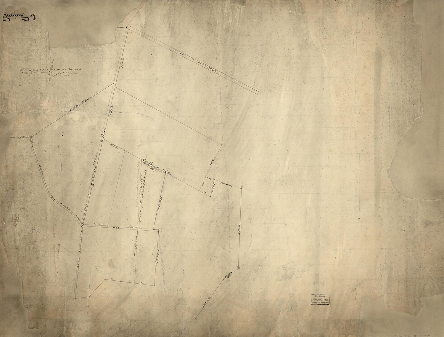 This old map of Cadastral Survey Map of Land Tracts In Washington D.C. Near the Junction of Bladensburg and Benning Roads N.E. from 1855 was created by  in 1855