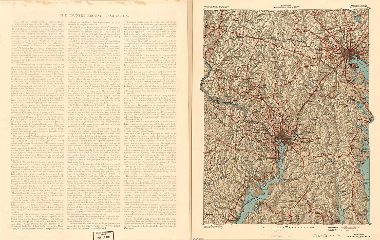 This old map of -Virginia--District of Columbia from 1923 was created by  Geological Survey (U.S.) in 1923