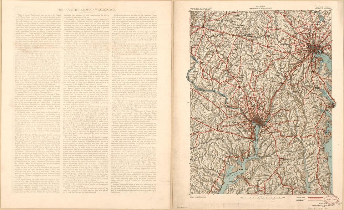 This old map of -Virginia--District of Columbia from 1925 was created by  Geological Survey (U.S.) in 1925