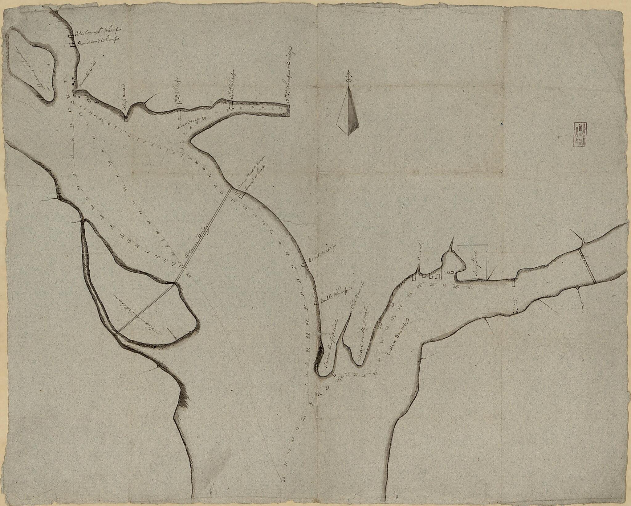 This old map of Manuscript Sketch of the Potomac River and Eastern Branch Bounding the City of Washington from 1830 was created by J. P. (John P.) Ingle in 1830