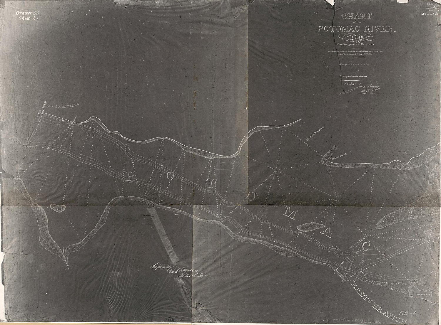 This old map of Chart of the Potomac River from Georgetown to Alexandria from 1833 was created by John Macpherson Berrien, George W. (George Wurtz) Hughes, James Kearney,  United States. Army. Corps of Topographical Engineers in 1833