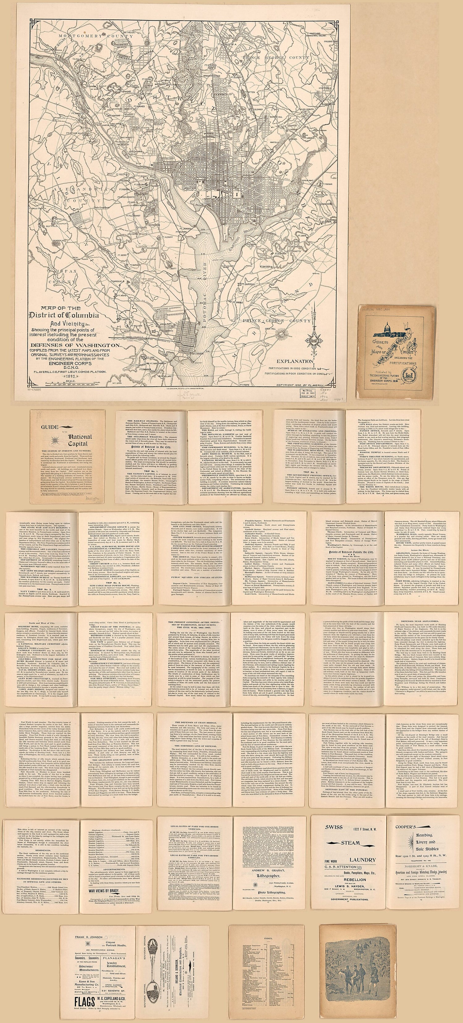 This old map of Map of the District of Columbia and Vicinity Showing the Principal Points of Interest Including the Present Condition of the Defenses of Washington from 1892 was created by F. L. (Frank L.) Averill,  District of Columbia National Guard. E