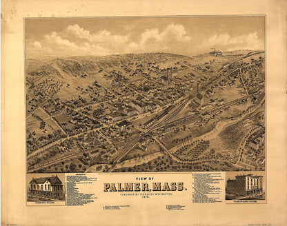 View of Palmer, Massachusetts 1879 by Relic Map Company