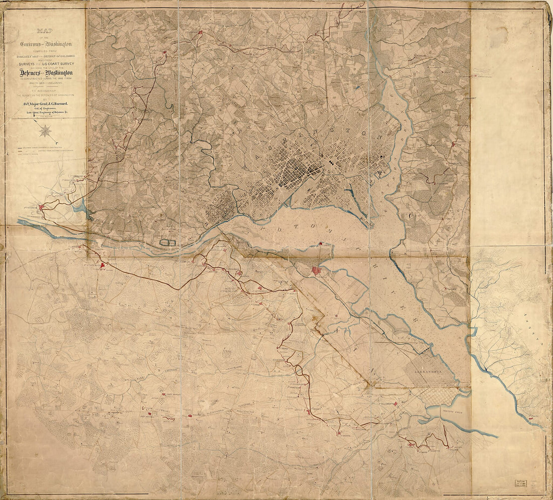 This old map of Map of the Environs of Washington : Compiled from Boschkes&