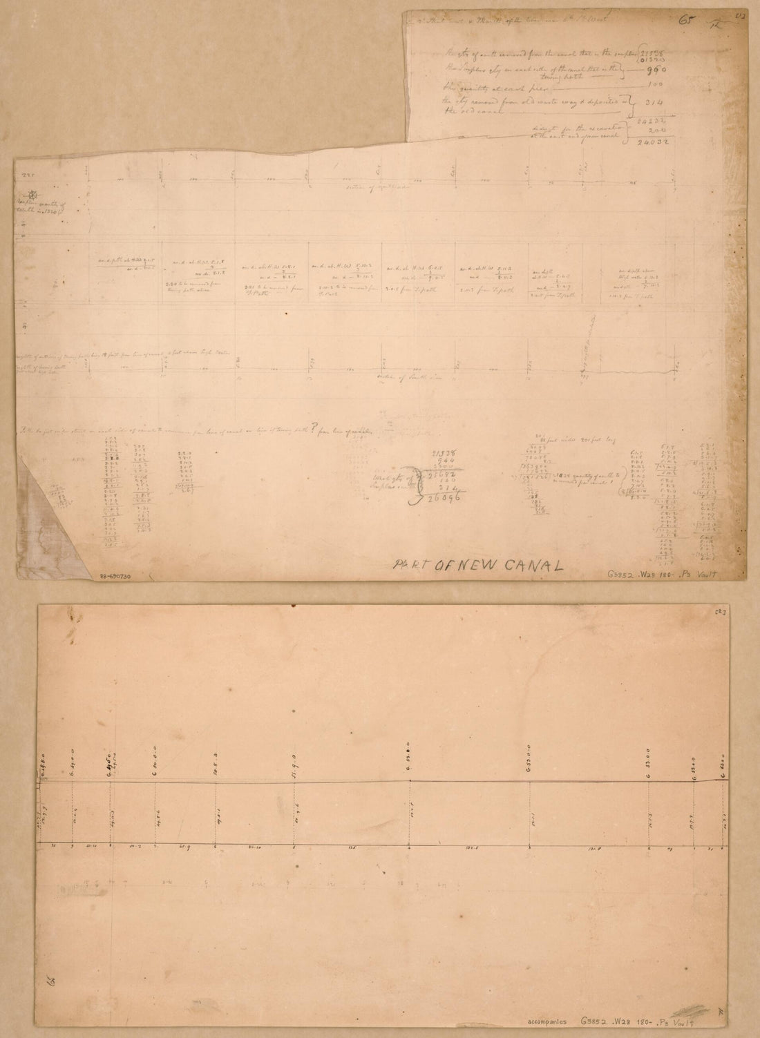 This old map of Part of New Canal : Washington Canal, Washington D.C. from 1800 was created by  in 1800