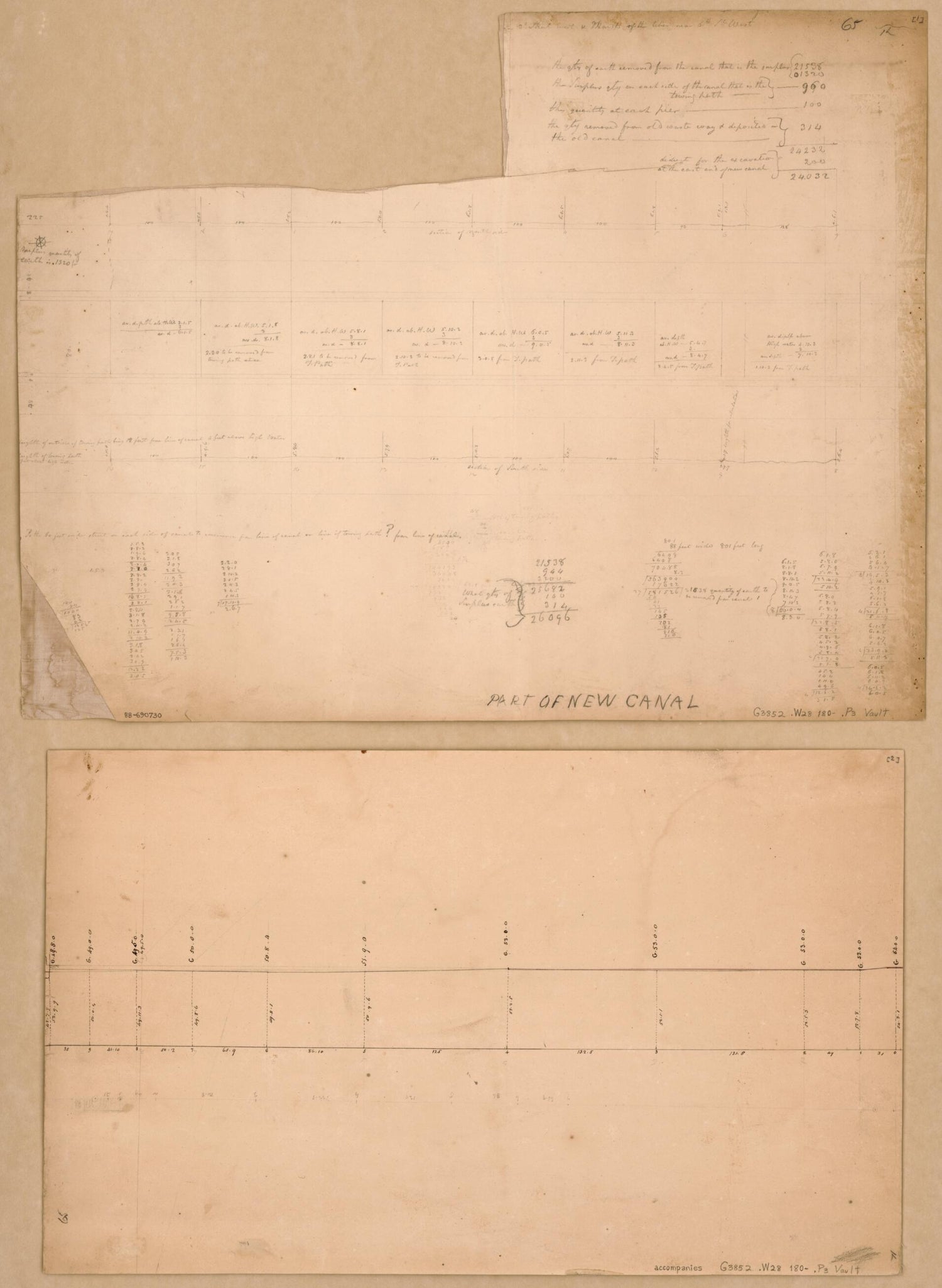 This old map of Part of New Canal : Washington Canal, Washington D.C. from 1800 was created by  in 1800