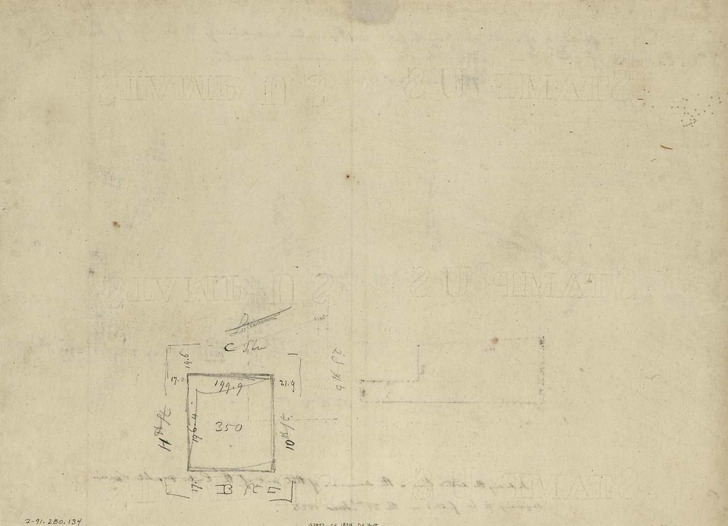 This old map of Center Market Square : Washington D.C. from 1824 was created by F. C. De Krafft in 1824