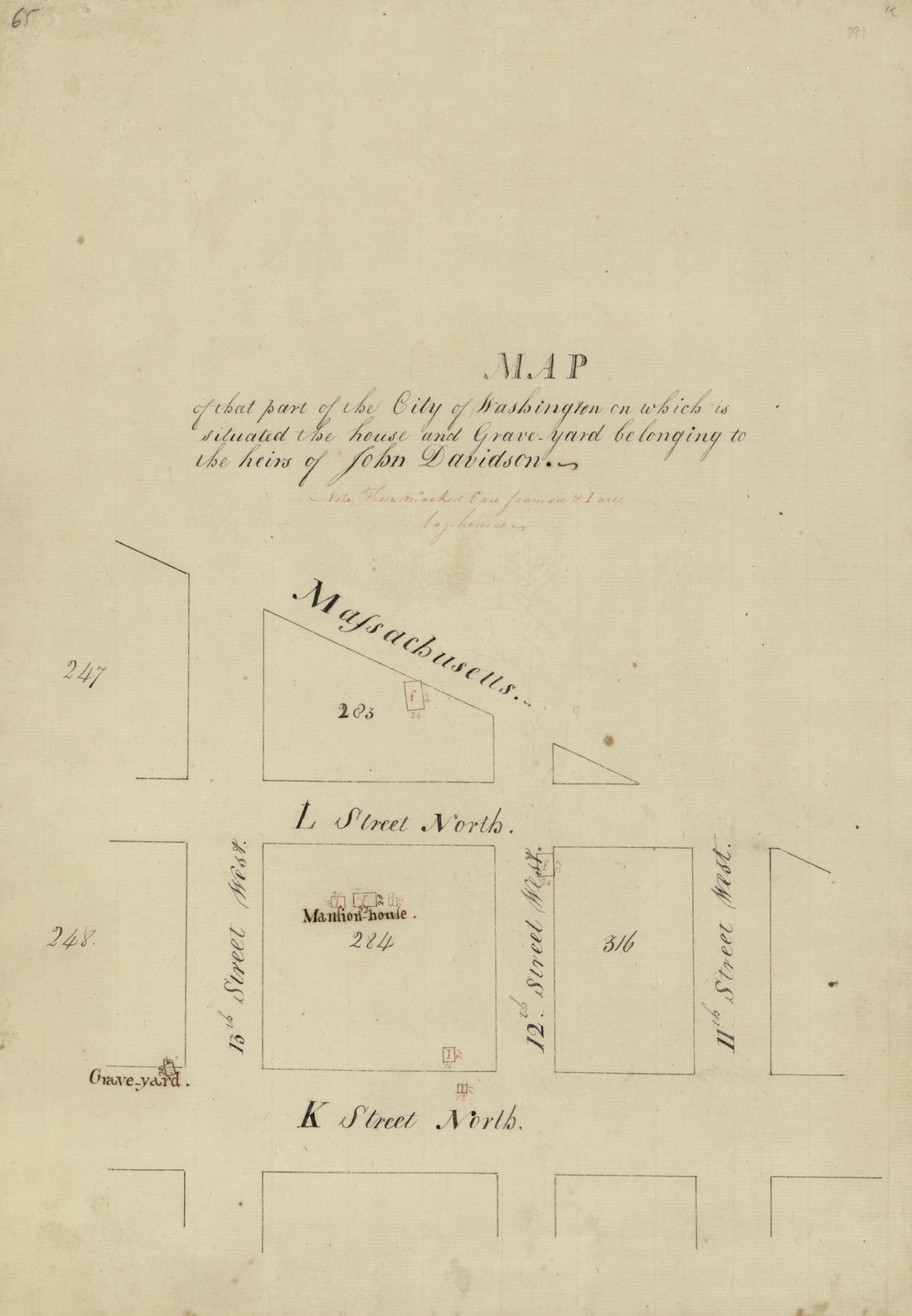 This old map of Yard Belonging to the Heirs of John Davidson from 1796 was created by N. (Nicholas) King in 1796