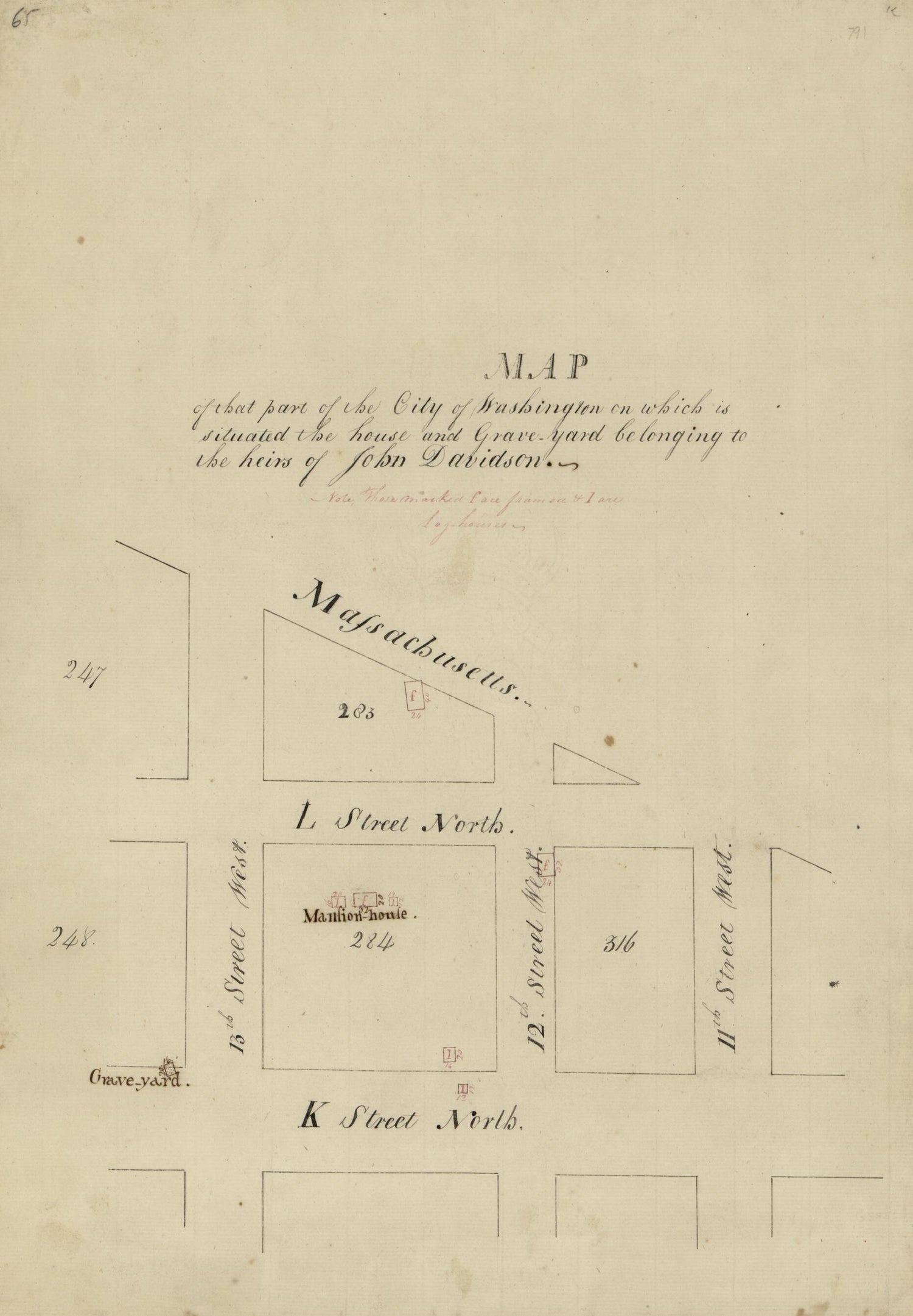 This old map of Yard Belonging to the Heirs of John Davidson from 1796 was created by N. (Nicholas) King in 1796