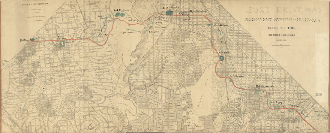This old map of Fort Driveway : Washington D.C. from 1900 was created by  in 1900