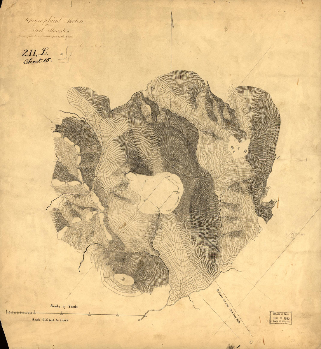 This old map of Topographical Sketch Near Fort Staunton from Points Not Under Fire of Its Guns : Washington D.C. from 1860 was created by  in 1860