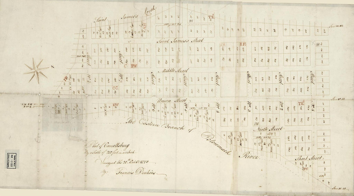 Plat of Carrollsburg 1770 by Relic Map Company