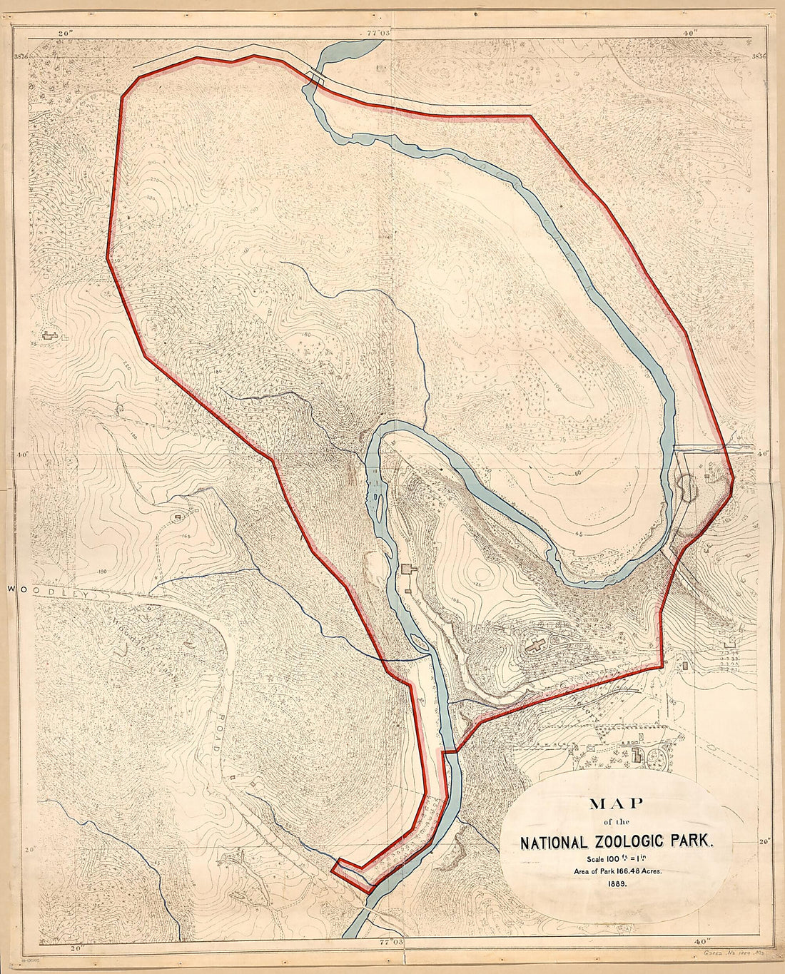 This old map of Map of the National Zoologic Park : N.W. Washington D.C. from 1899 was created by  in 1899