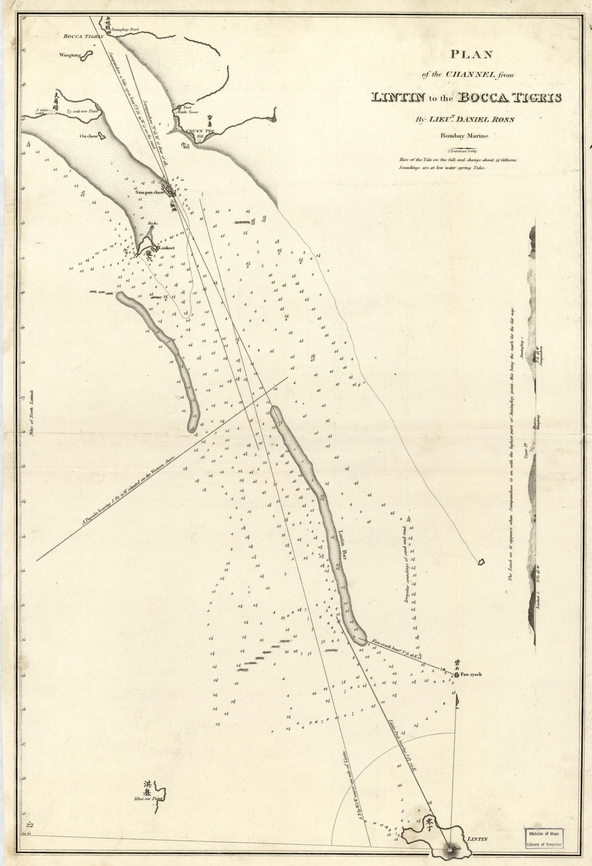 Plan of the Channel from Lintin to the Bocca Tigris (Lintin to the Bocca Tigris) 1810 by Relic Map Company