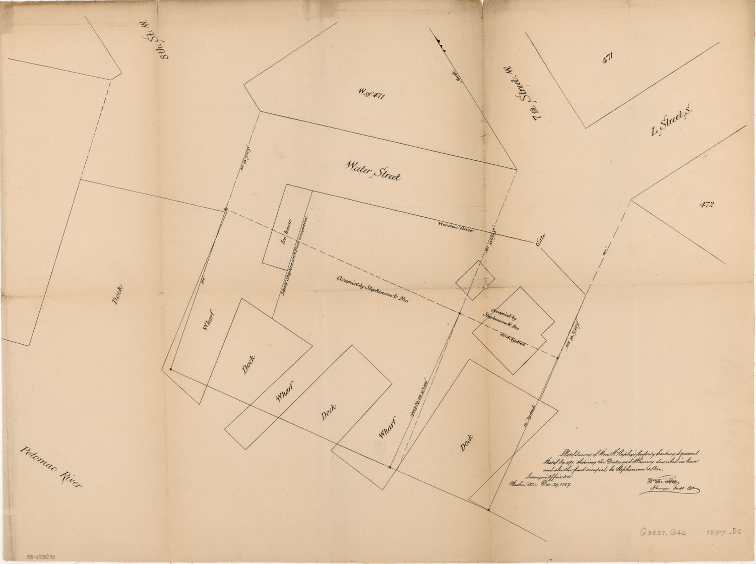 This old map of Plat of Survey of Wm. M. Rapley&