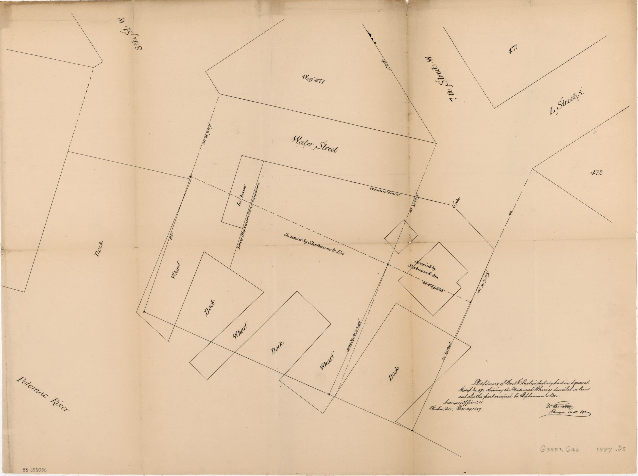This old map of Plat of Survey of Wm. M. Rapley&