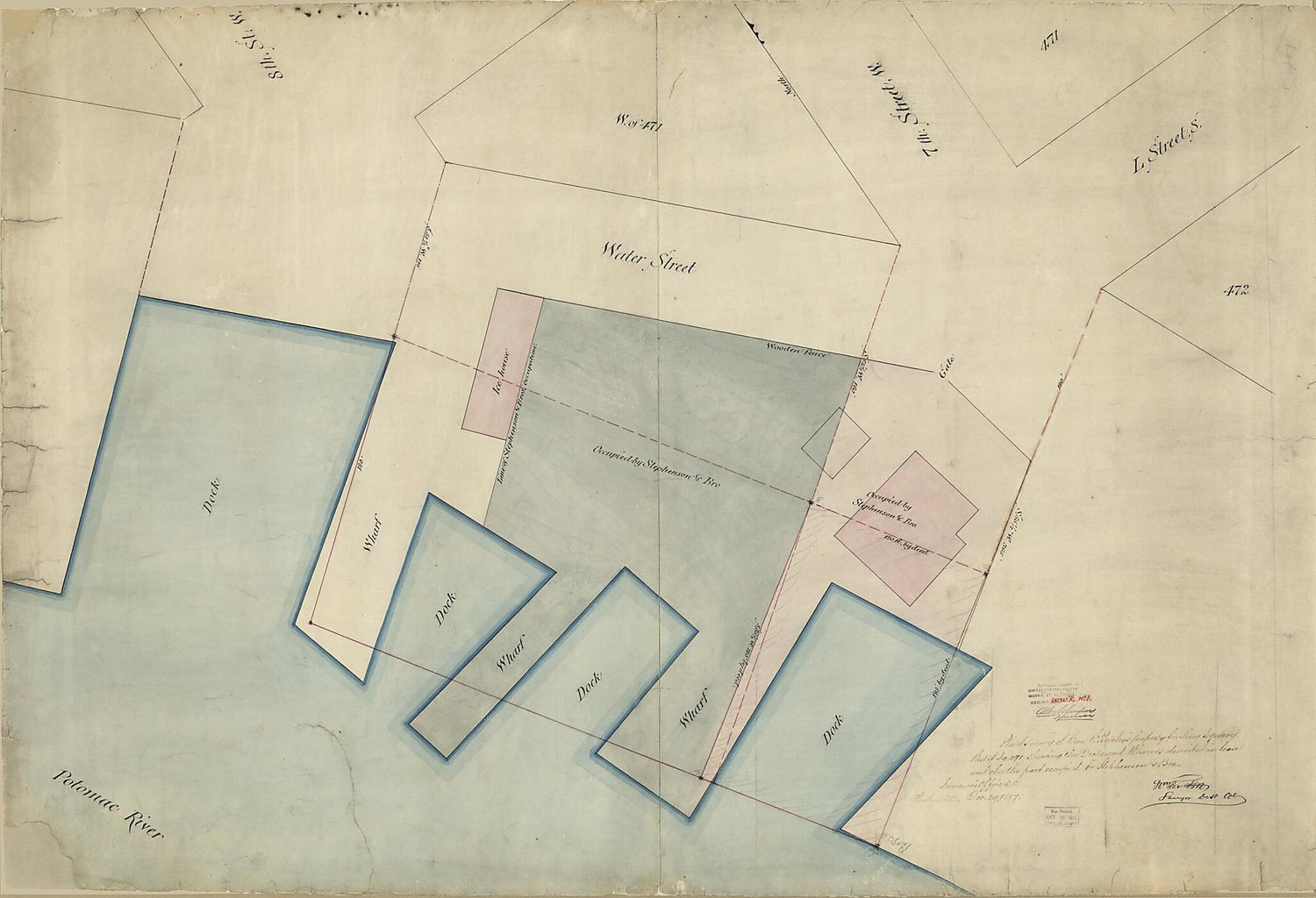 This old map of Plat of Survey of Wm. M. Rapley&