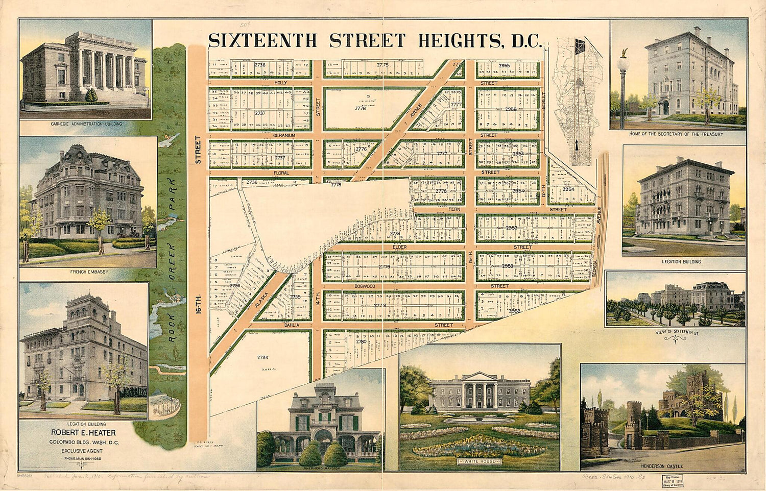 This old map of Sixteenth Street Heights, D.C from 1910 was created by  in 1910