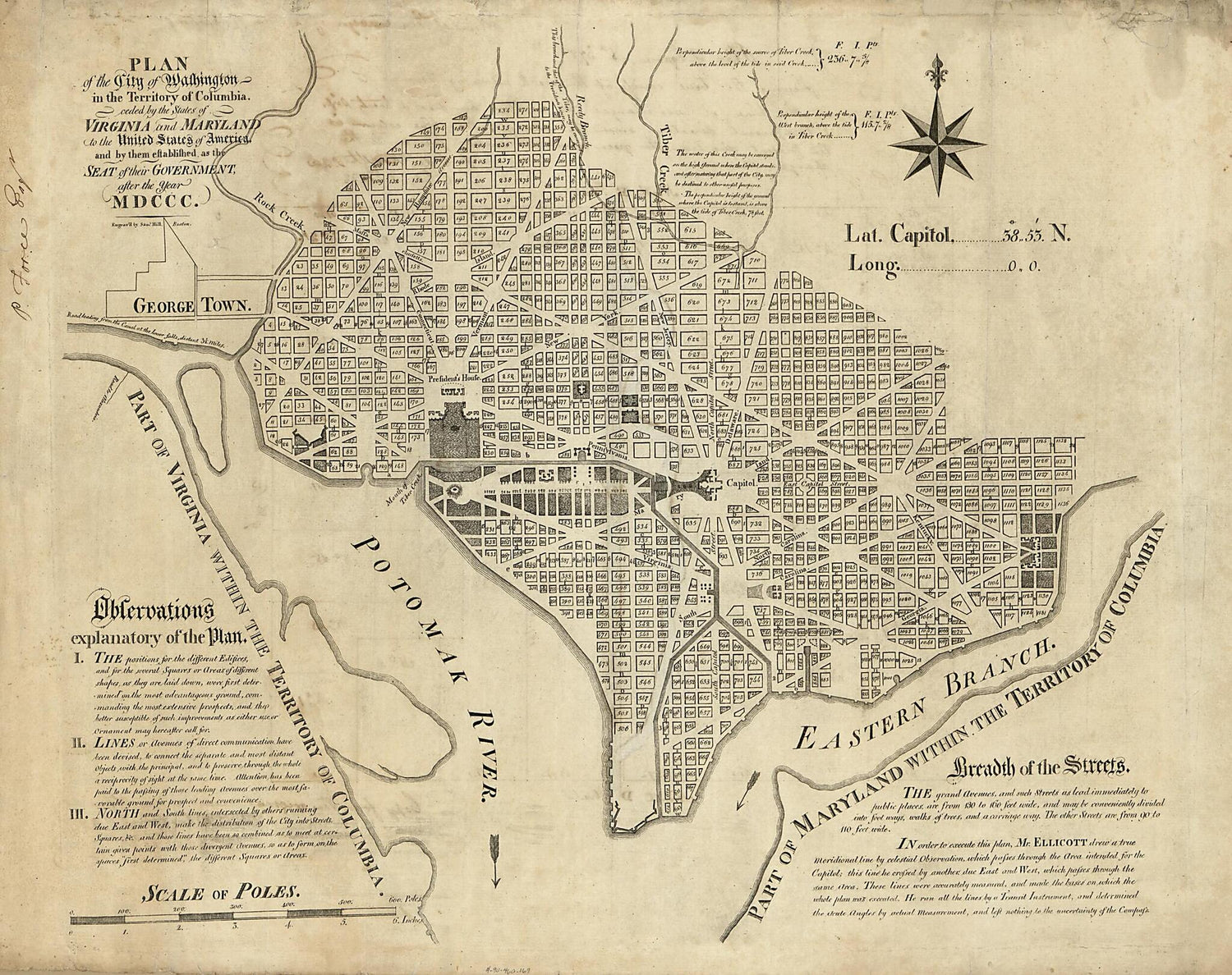 This old map of Plan of Square No. 378 : Showing the True Course of the Creek Running Through It at the Time It Was Changed In Eighteen Hundred &amp; Twenty Six, &amp; the Present Direction, Since the Change from 1828 was created by F. C. De Krafft,  District of