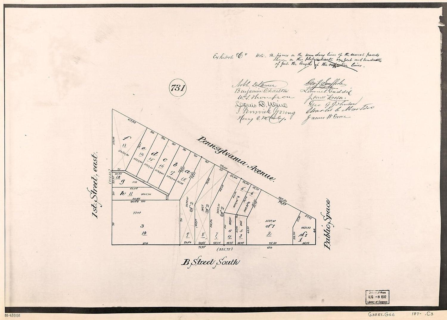 This old map of Cadastral Map of Square 731, Washington D.C. from 1870 was created by  in 1870