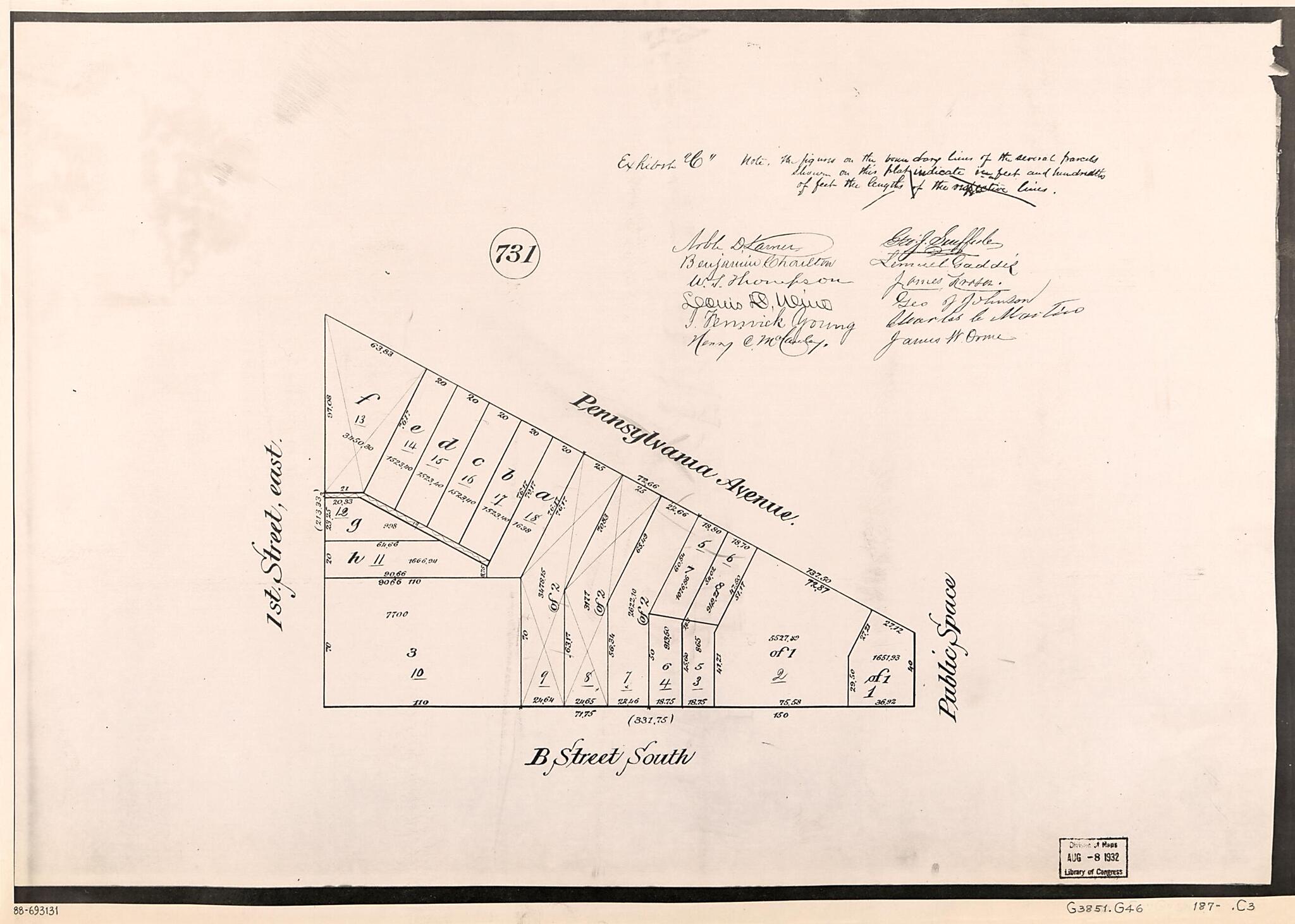 This old map of Cadastral Map of Square 731, Washington D.C. from 1870 was created by  in 1870