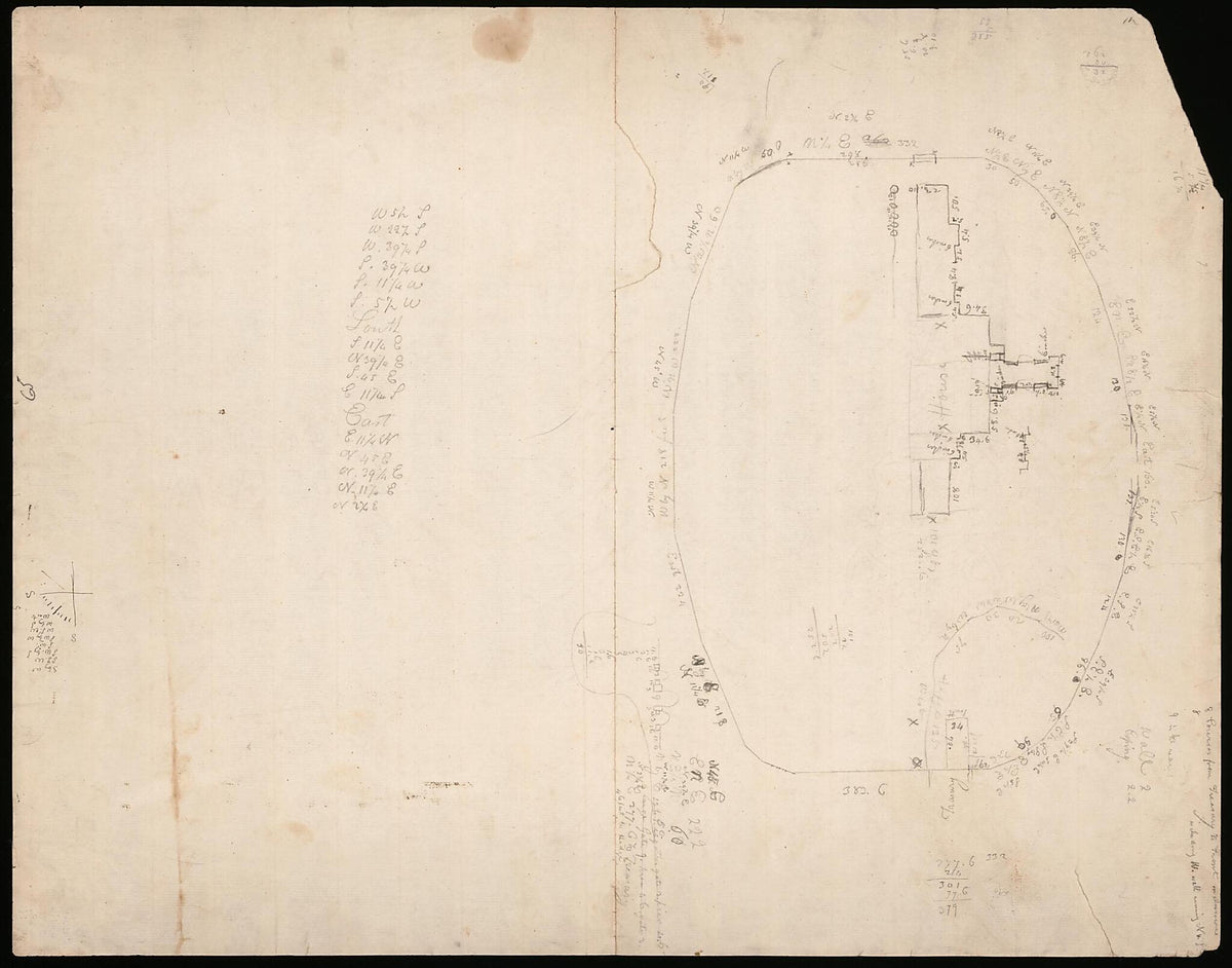 Rough Survey Map of the White House and Grounds, Washington D.C. 1808 by Relic Map Company