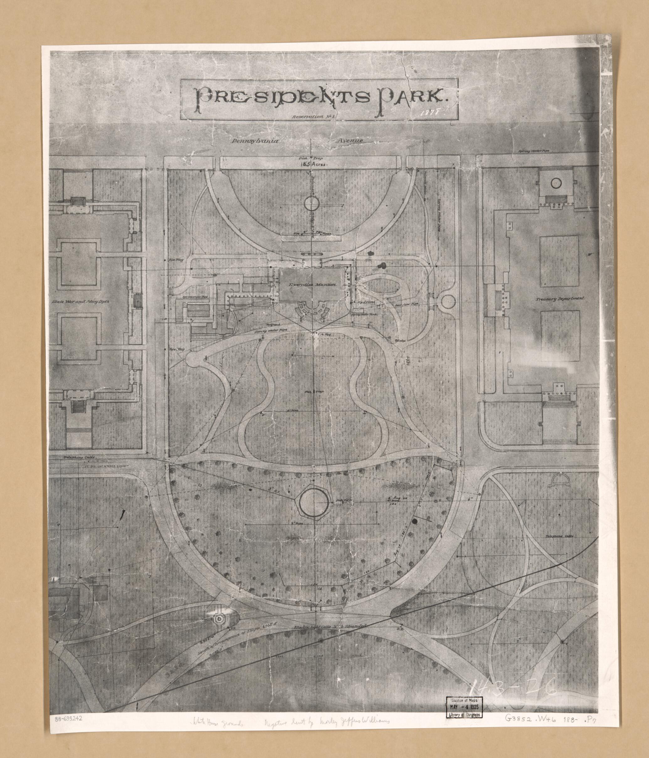 This old map of Presidents Park, Reservation No. 1 : Washington D.C. from 1880 was created by  in 1880