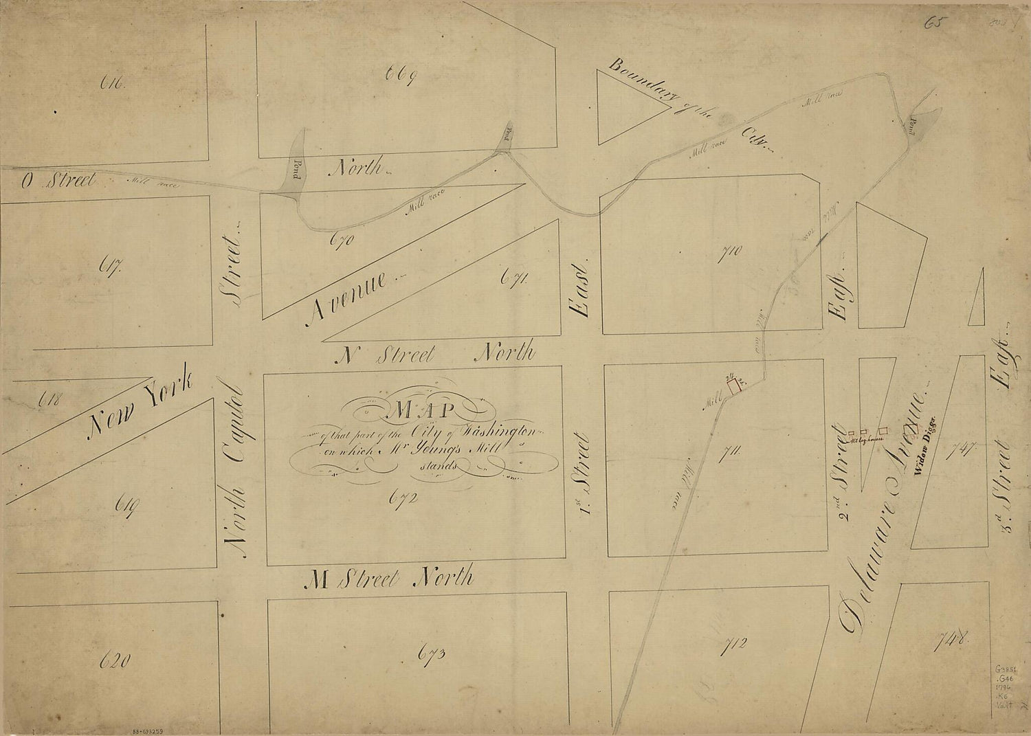 This old map of Map of That Part of the City of Washington On Which Mr. Young&