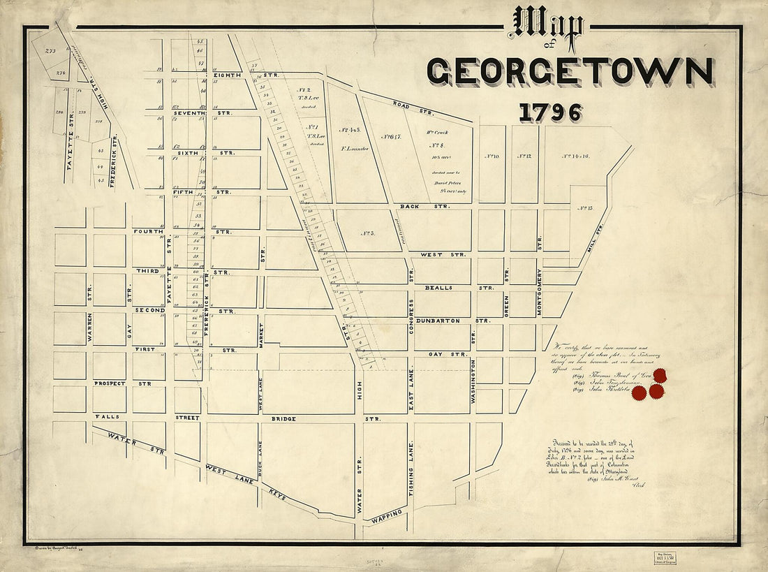 This old map of Map of Georgetown, from 1796 was created by A. Bastert in 1796