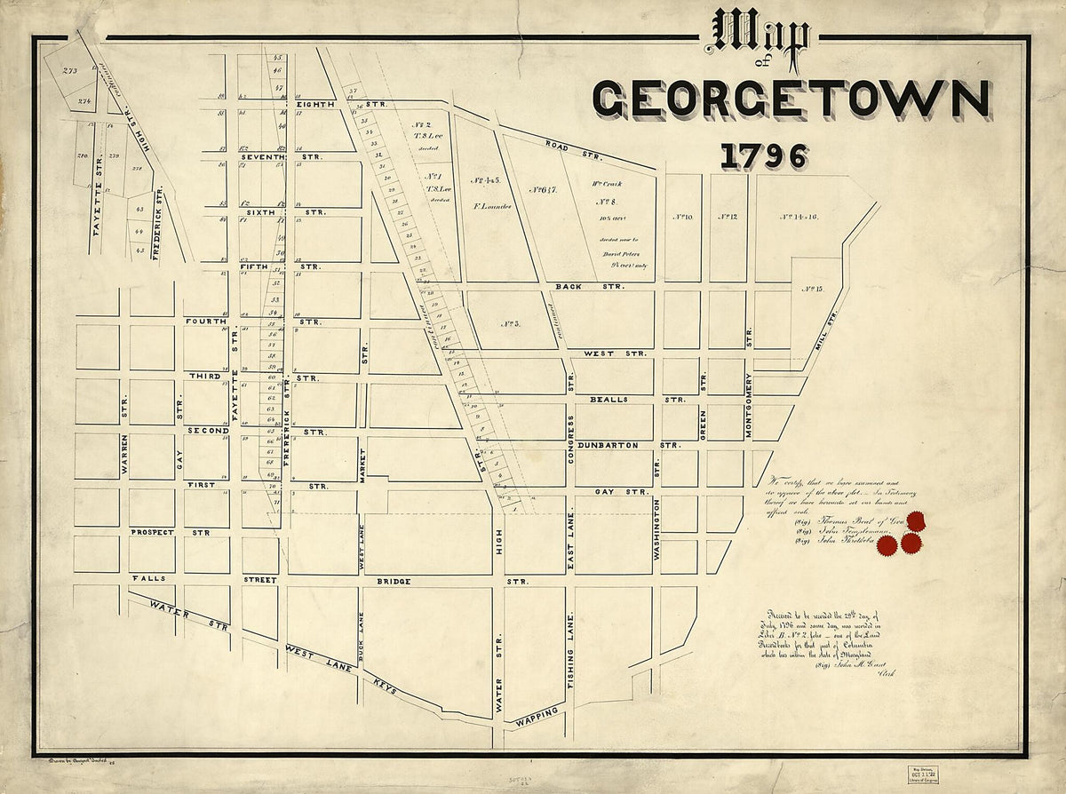 Map of Georgetown, 1796 by Relic Map Company