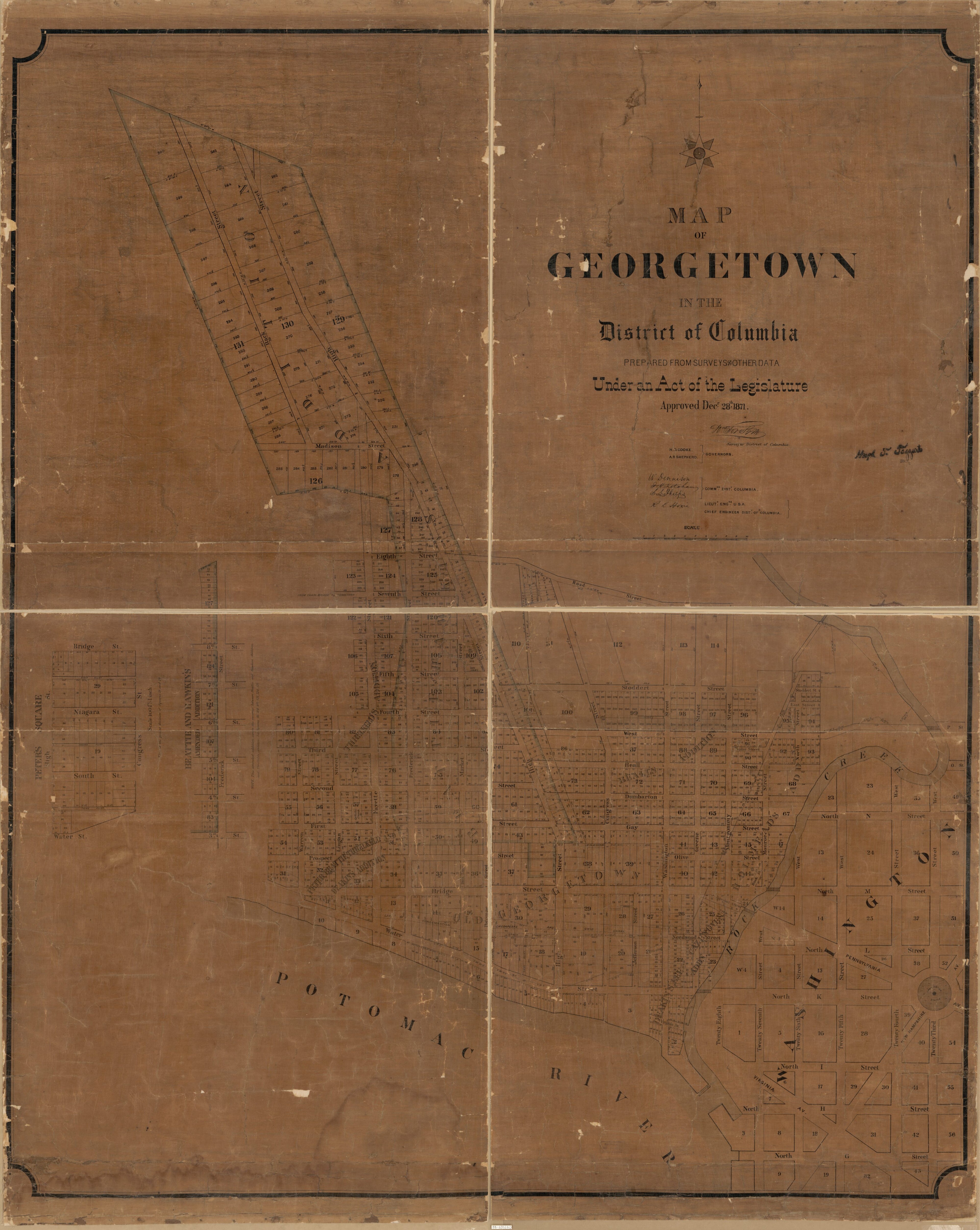 This old map of Map of Georgetown In the District of Columbia : Prepared from Surveys and Other Data Under an Act of the Legislature Approved Dec&