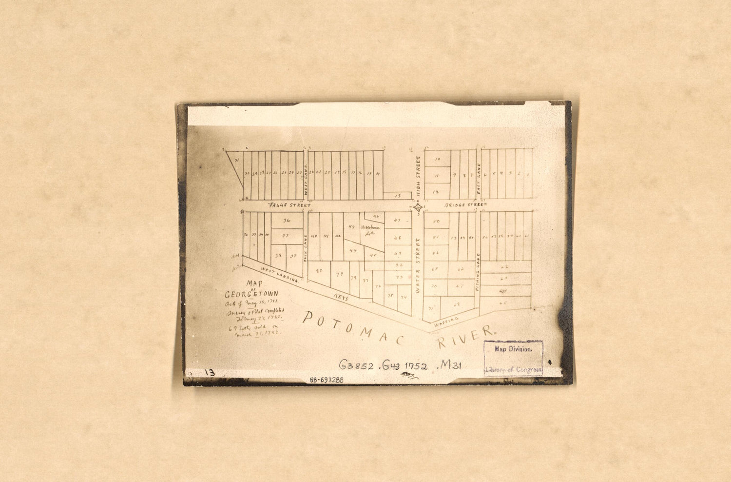 This old map of Map of Georgetown : Act of May 15, 1751 from 1792 was created by  in 1792