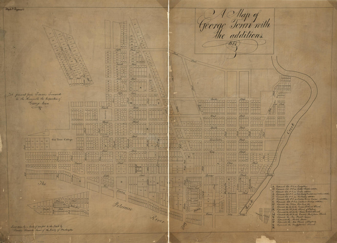 This old map of A Map of George Town With the Additions : from 1814 was created by  District of Columbia. Office of the Surveyor, Francis Fenwick, Hugh T. (Hugh Thomas) Taggart in 1814