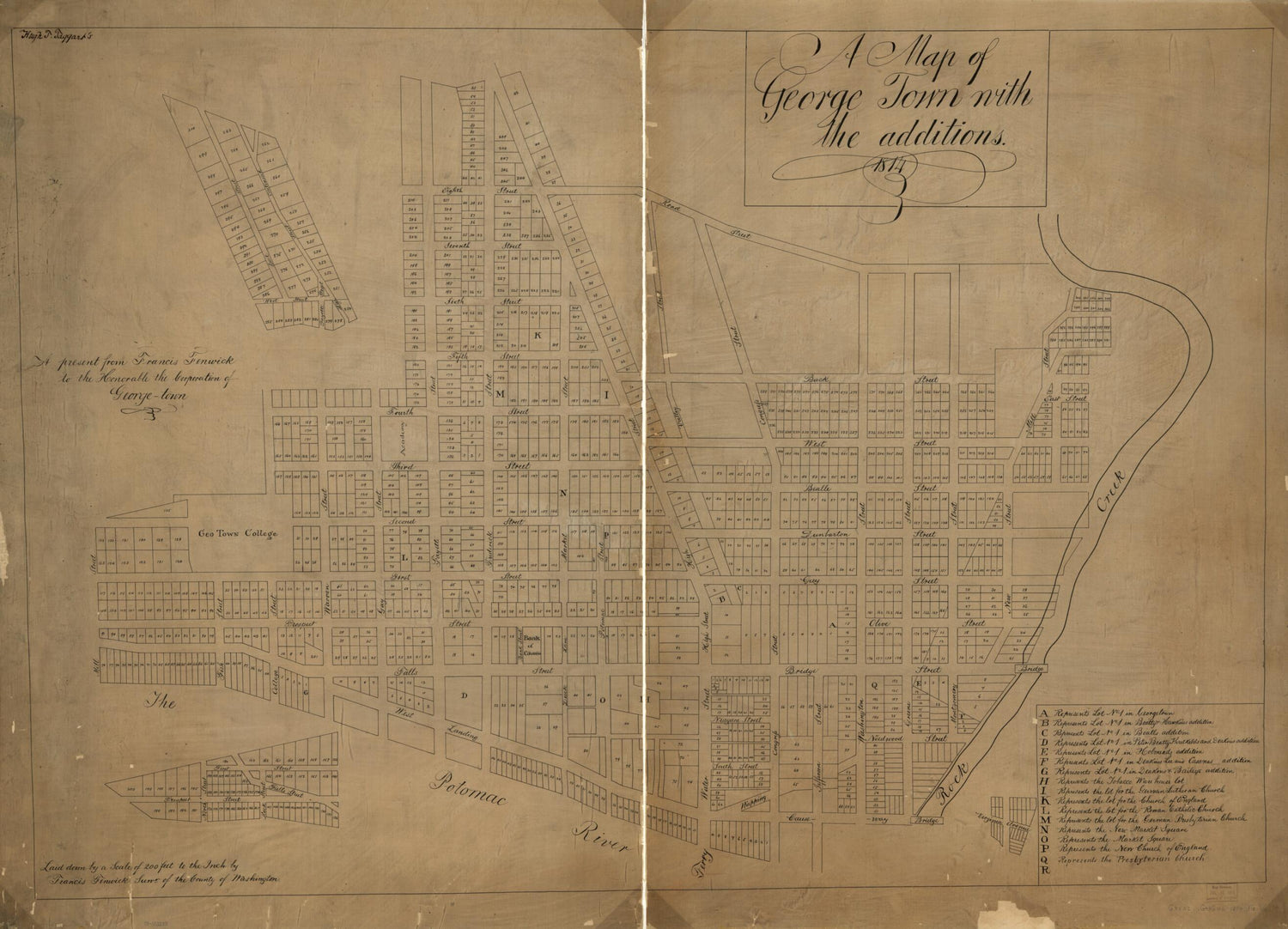 This old map of A Map of George Town With the Additions : from 1814 was created by  District of Columbia. Office of the Surveyor, Francis Fenwick, Hugh T. (Hugh Thomas) Taggart in 1814