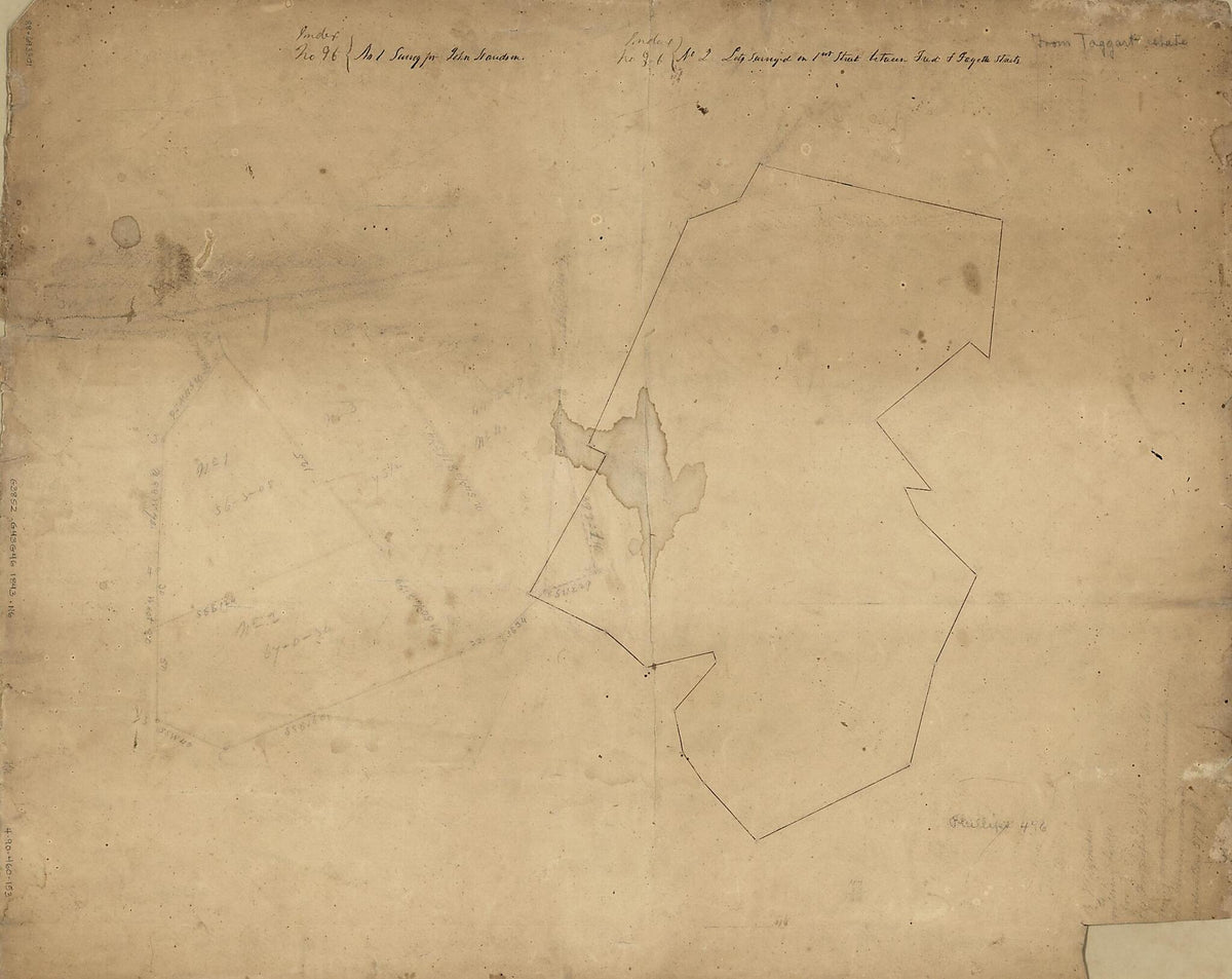 No. 1. Survey for John Davidson ; No. 2. Lots Surveyed On 1st Street Between Fred. &amp; Fayette Streets : Georgetown, Washington D.C. 1843 by Relic Map Company