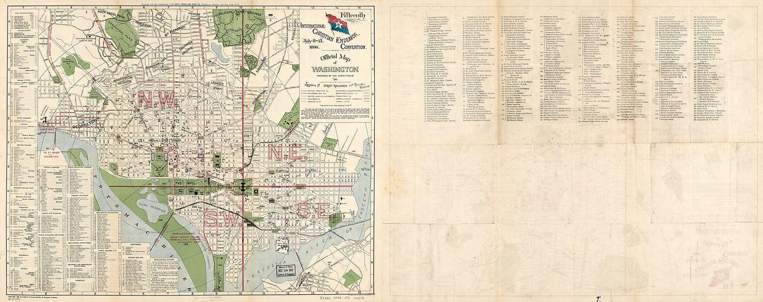 This old map of 13, from 1896 was created by  International Christian Endeavor Convention, Wm. B. (William B.) Robison, Anson S. Taylor,  United Society of Christian Endeavor. Committee of &