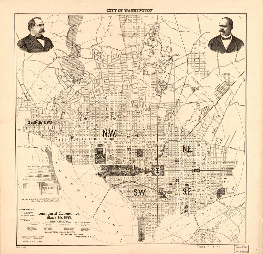 This old map of City of Washington from 1893 was created by  Norris Peters Co in 1893