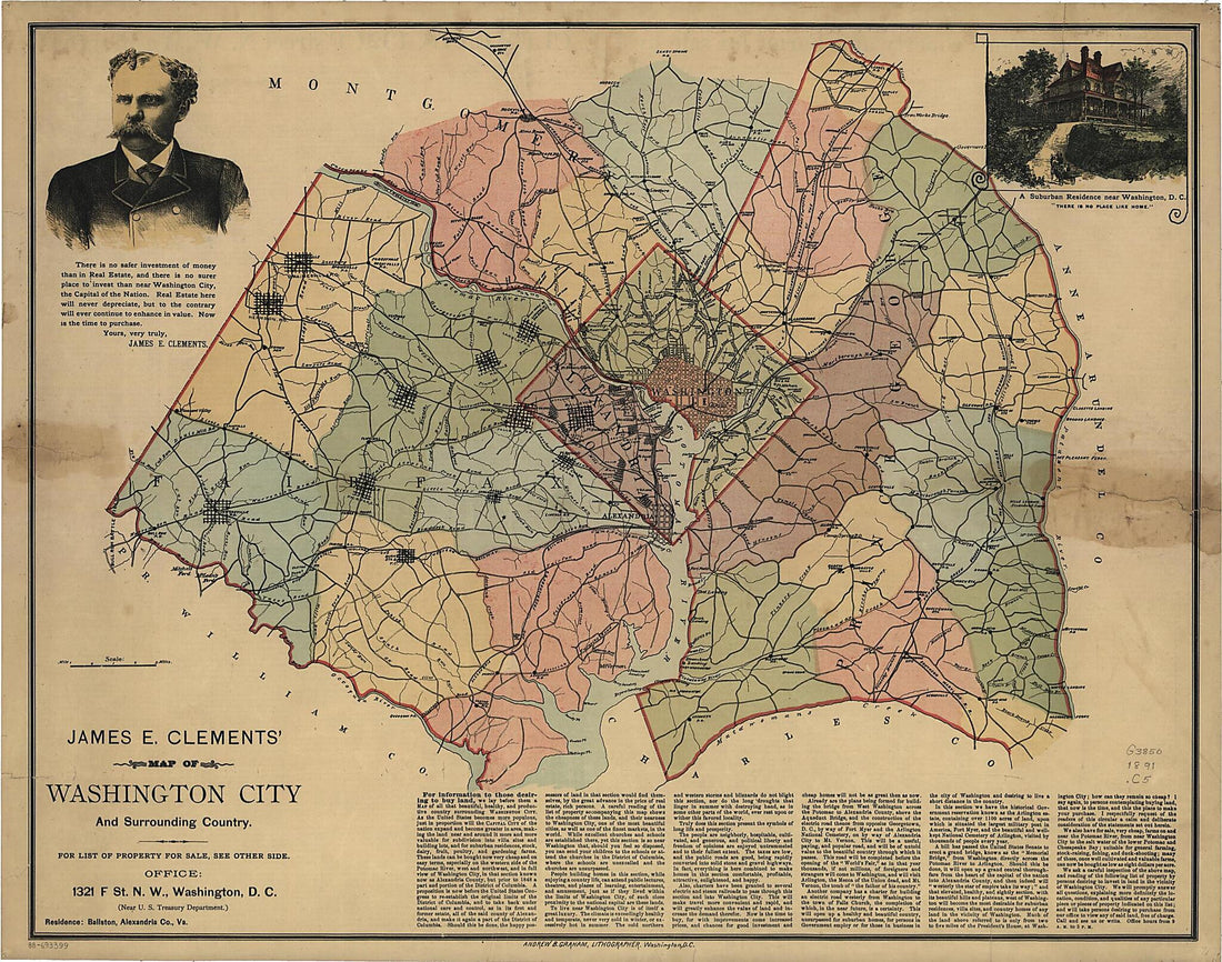 This old map of James E. Clements&