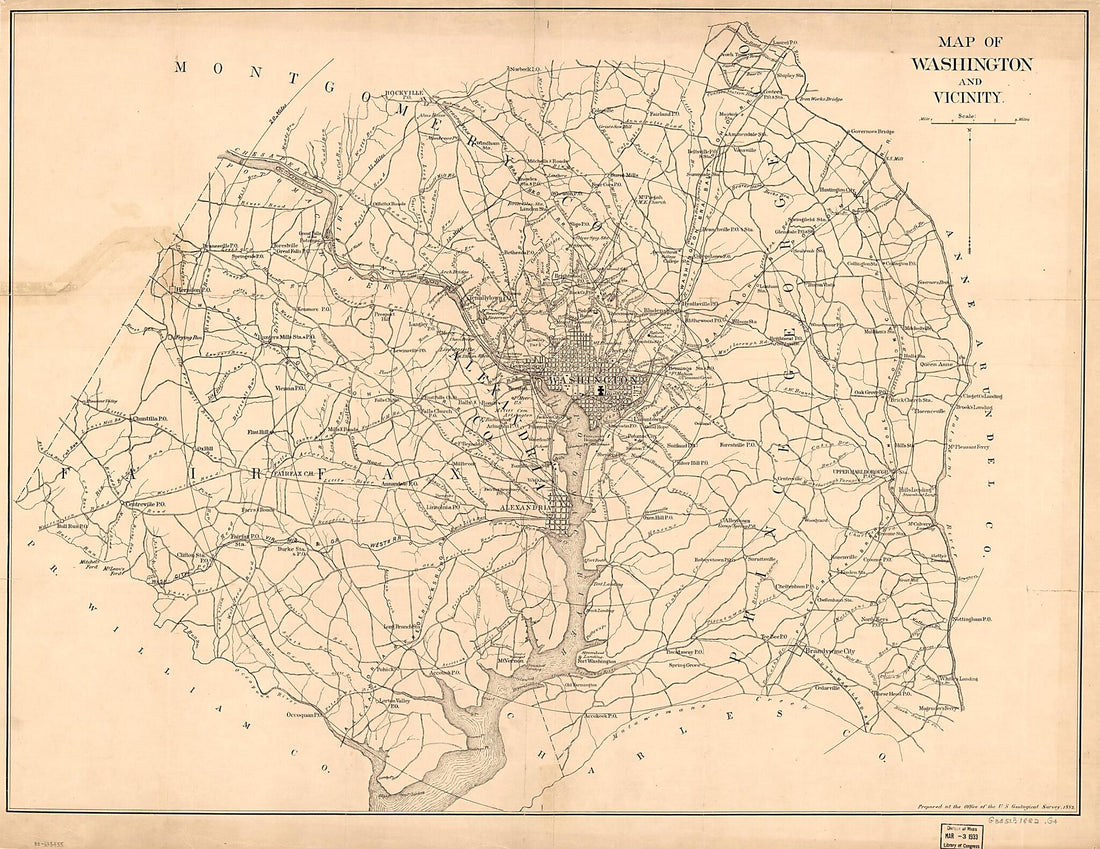 This old map of Map of Washington and Vicinity from 1882 was created by  Geological Survey (U.S.) in 1882
