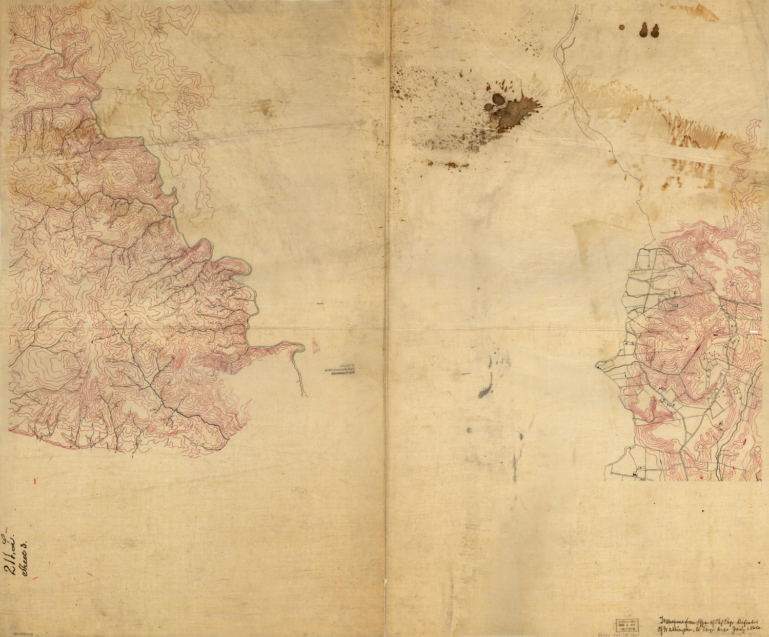 This old map of Topographical Map of Part of Washington D.C. from 1861 was created by  United States. Army. Corps of Engineers in 1861